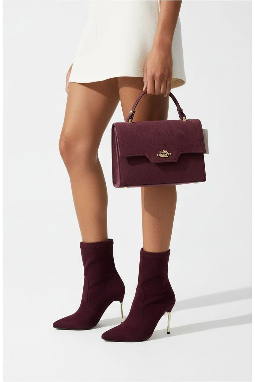 Casadilla Burgundy Stiletto Boots - Image 1