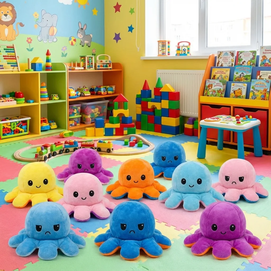 Reversible Mood Octopus Plush Toy - Image 1