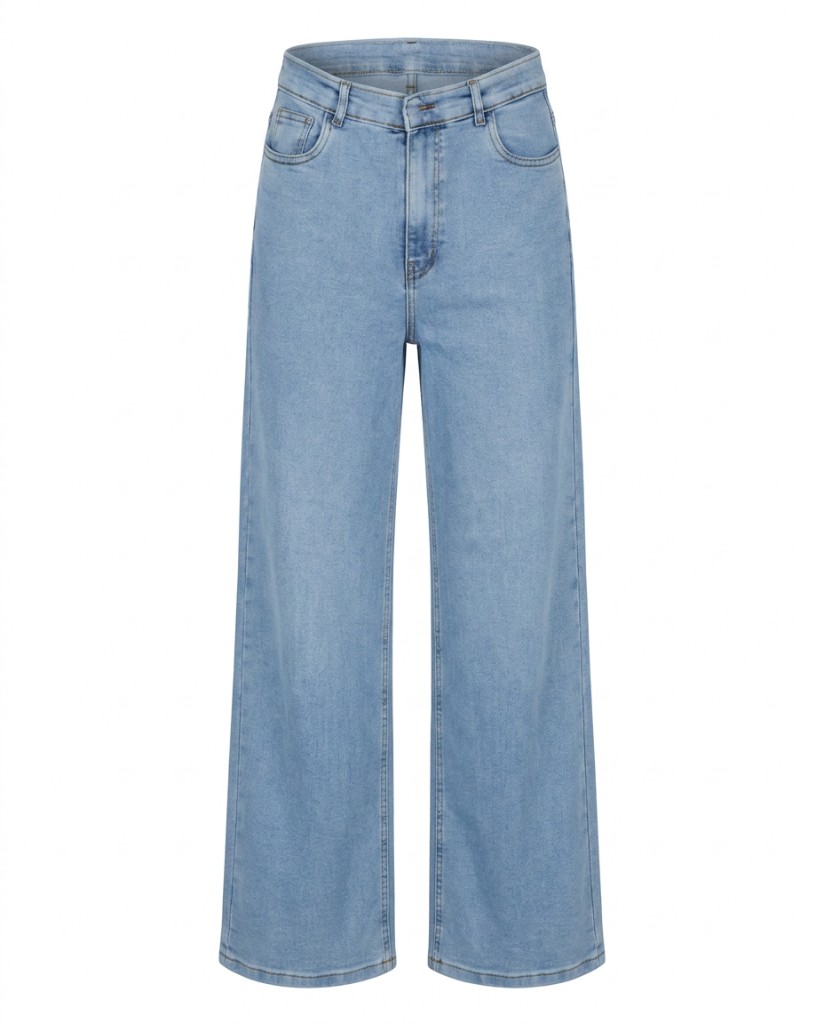 Wide-Leg Jeans — Light Blue - Image 1