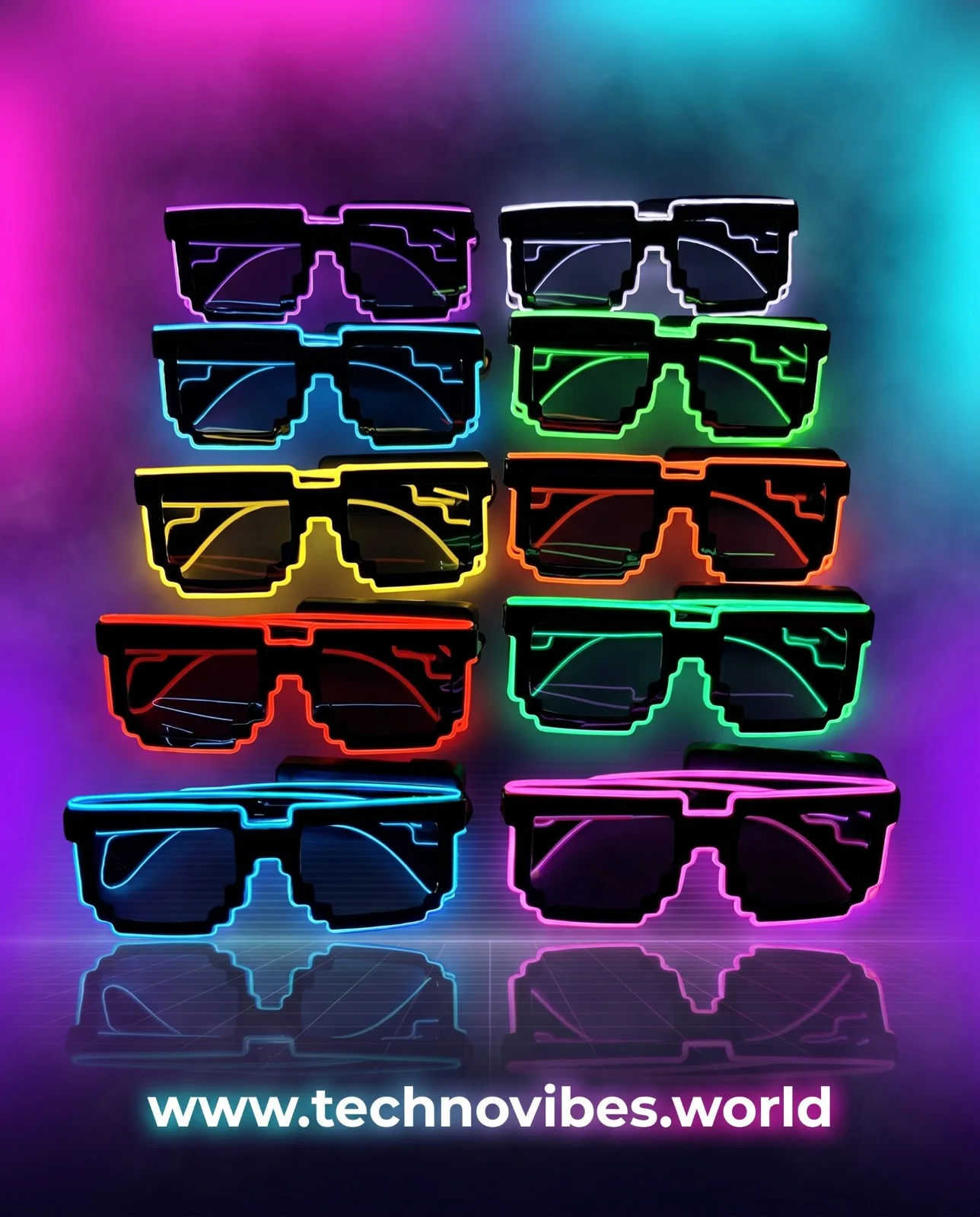 Pixel Pulse EL Wire Glasses