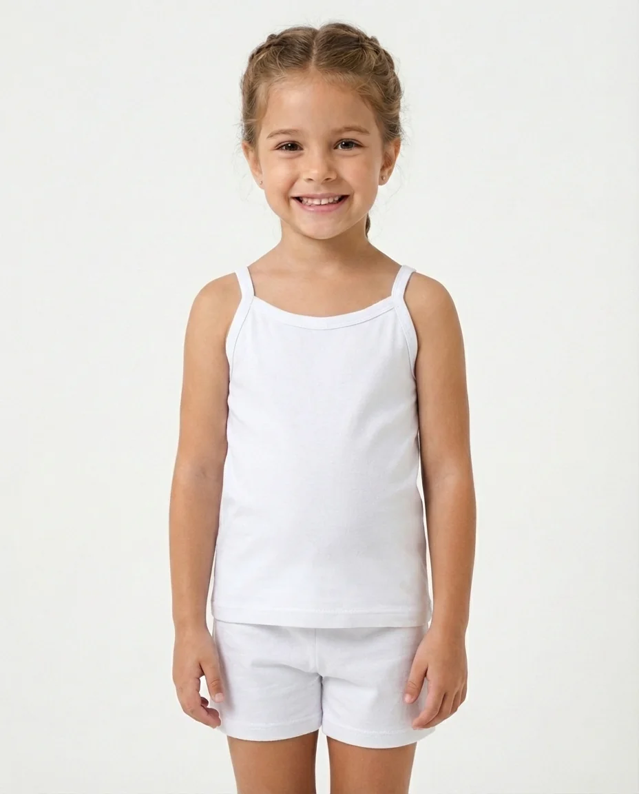 Hanna Andersson White Cotton Spaghetti Strap Tank Tops Set Sizes S-L