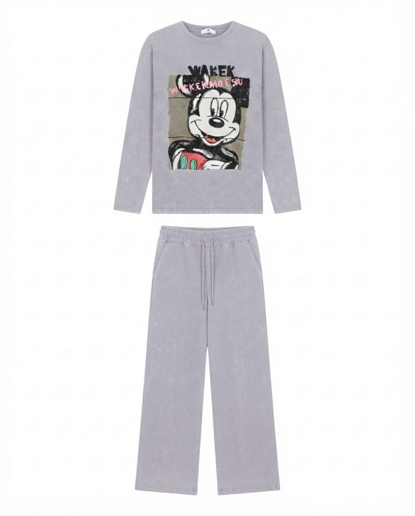 Mickey Mouse Acid-Wash Lounge Set — Purple - Image 1