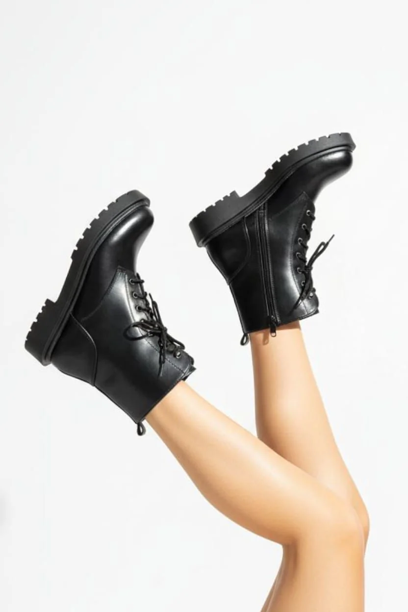 Classic Lug-Sole Combat Boots - Image 1
