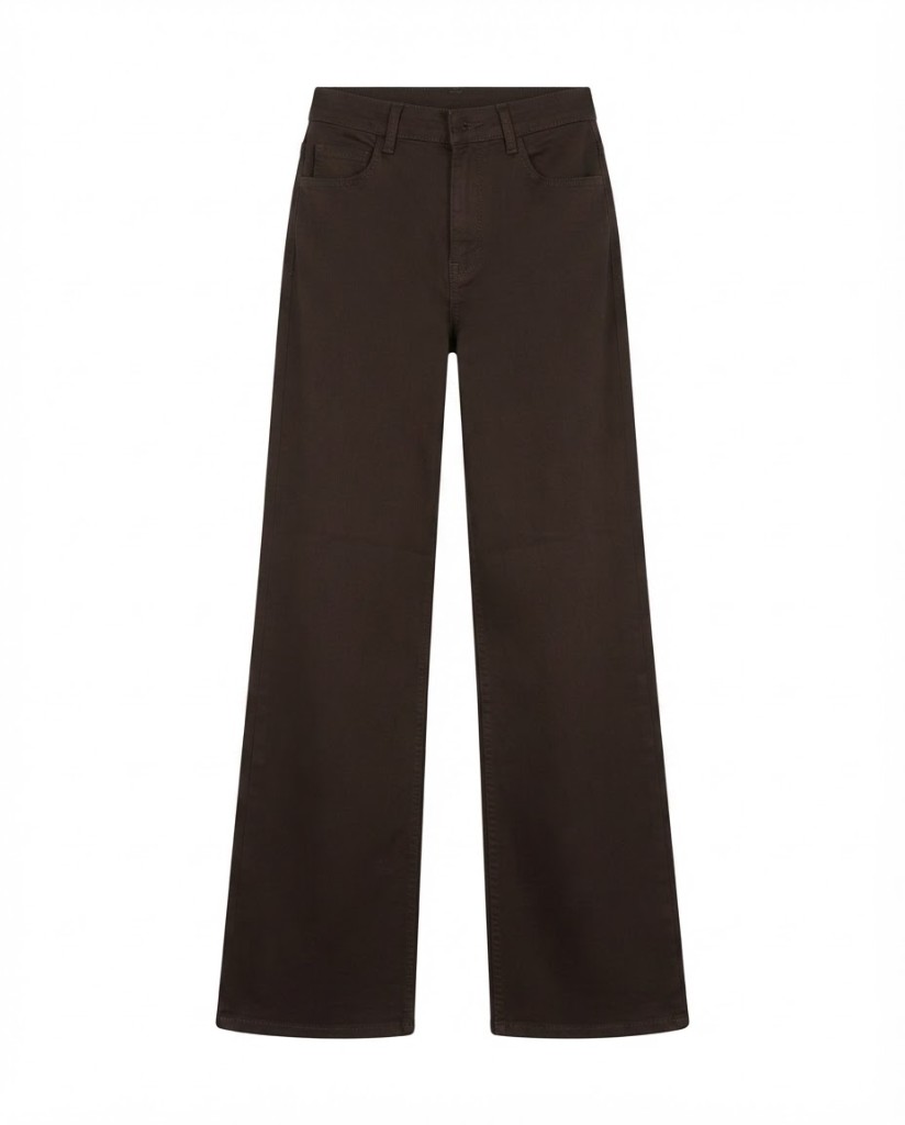 Wide-Leg Jeans — Dark Brown - Image 1