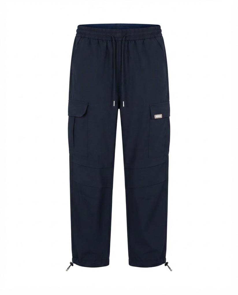 Cargo Pants with Flap Pockets — Navy - Image 1