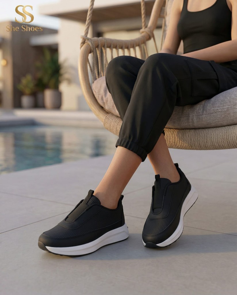 Ribbed Slip-On Sneakers - Image 1