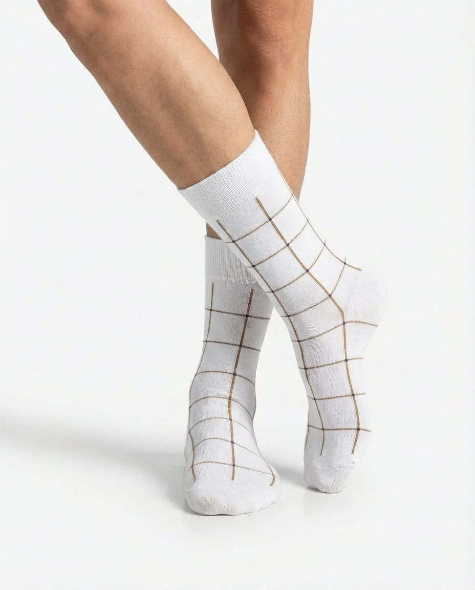 Classic Grid Egyptian Cotton Socks - Image 1