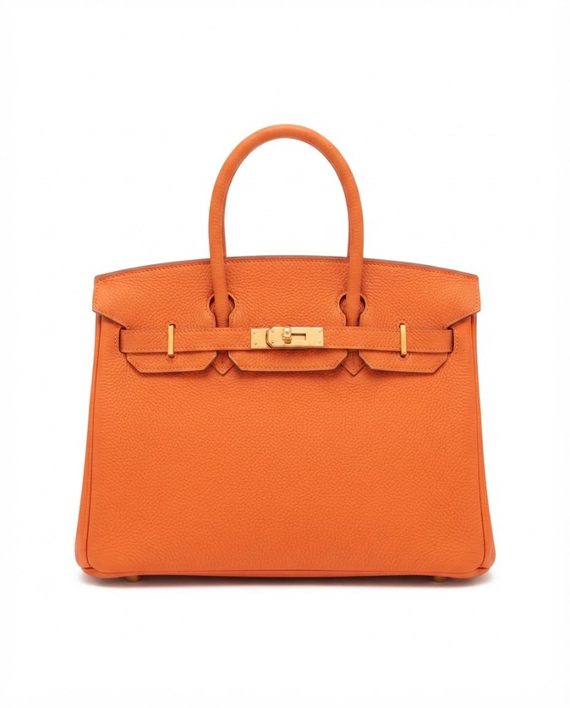 Structured Top-Handle Tote — Orange - Image 1