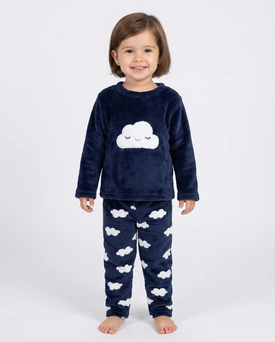  Toddler Cloud Fleece Pajama Set - Image 1