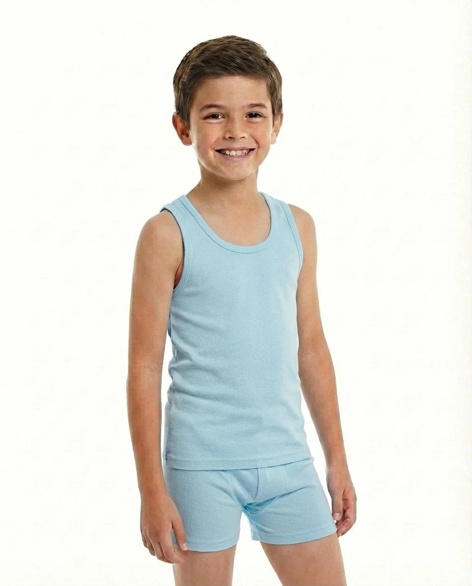Egyptian Cotton Underwear Set, Vest & Trunk Set - Image 1
