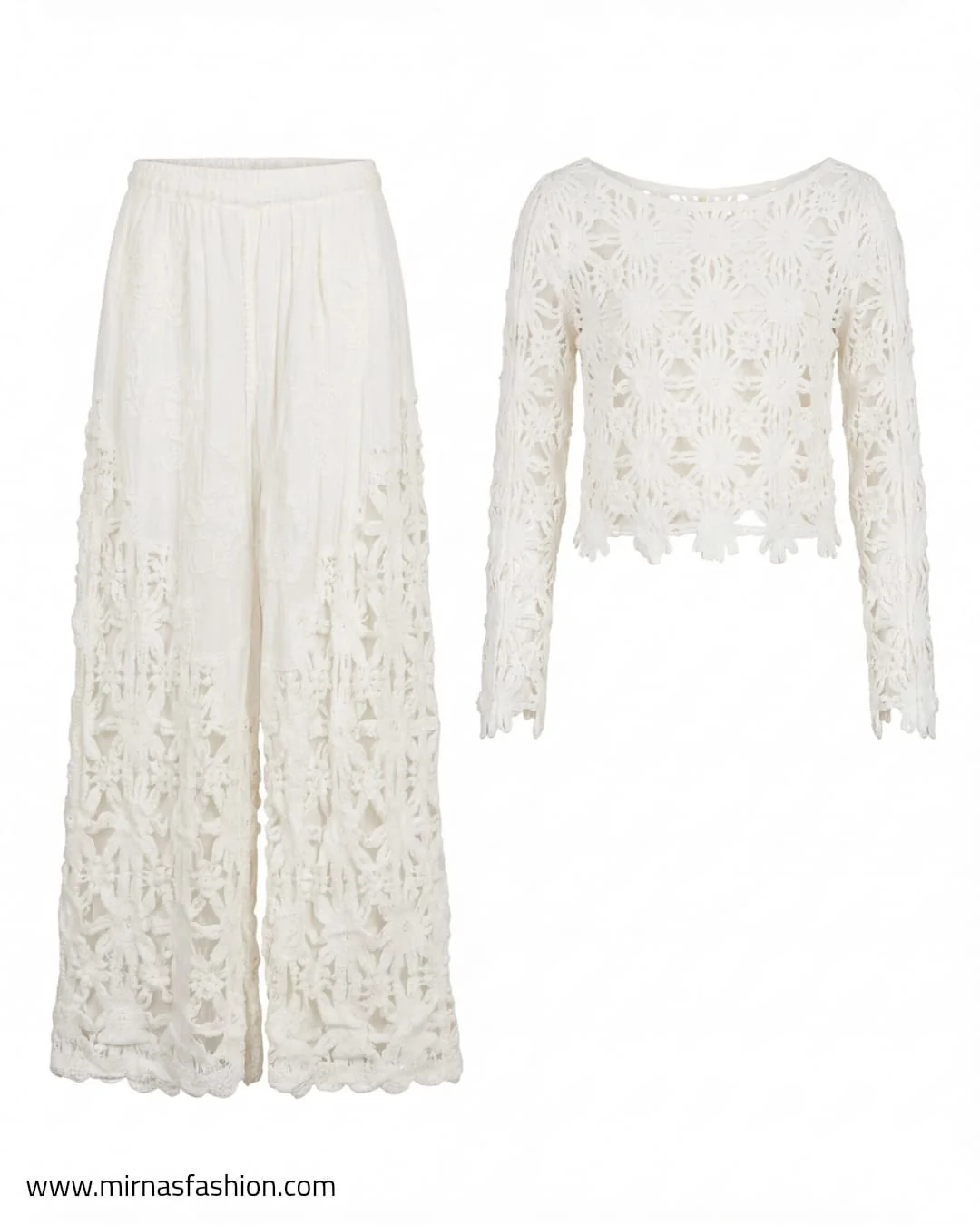 Ivory Lace Crochet Co-ord Set