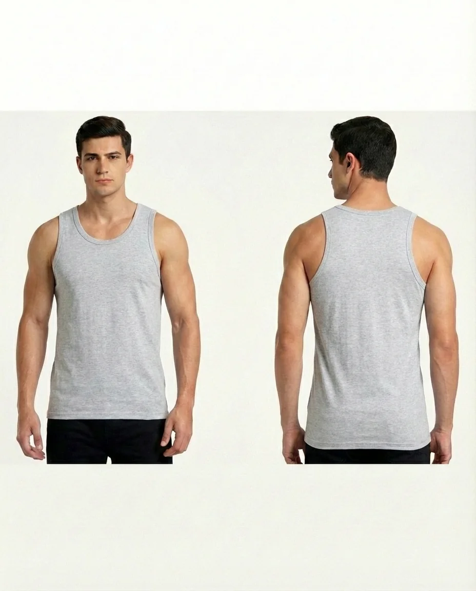 Hanes Men's Essential Cotton Tank Top Undershirt – Gray, Sizes S-XL