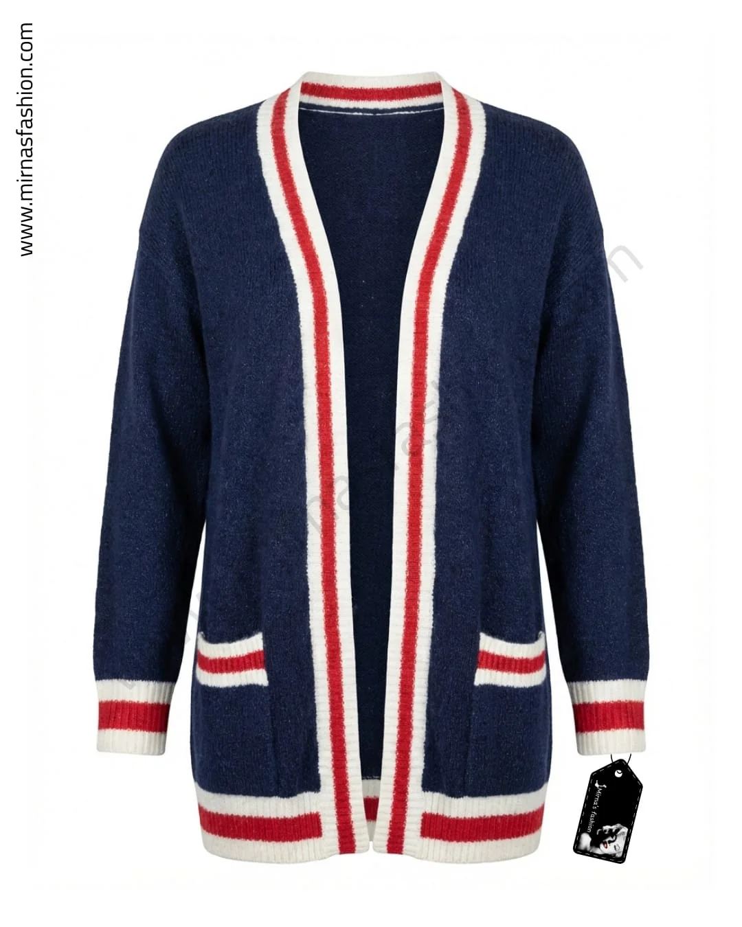 Collegiate Striped Longline Cardigan - Image 1
