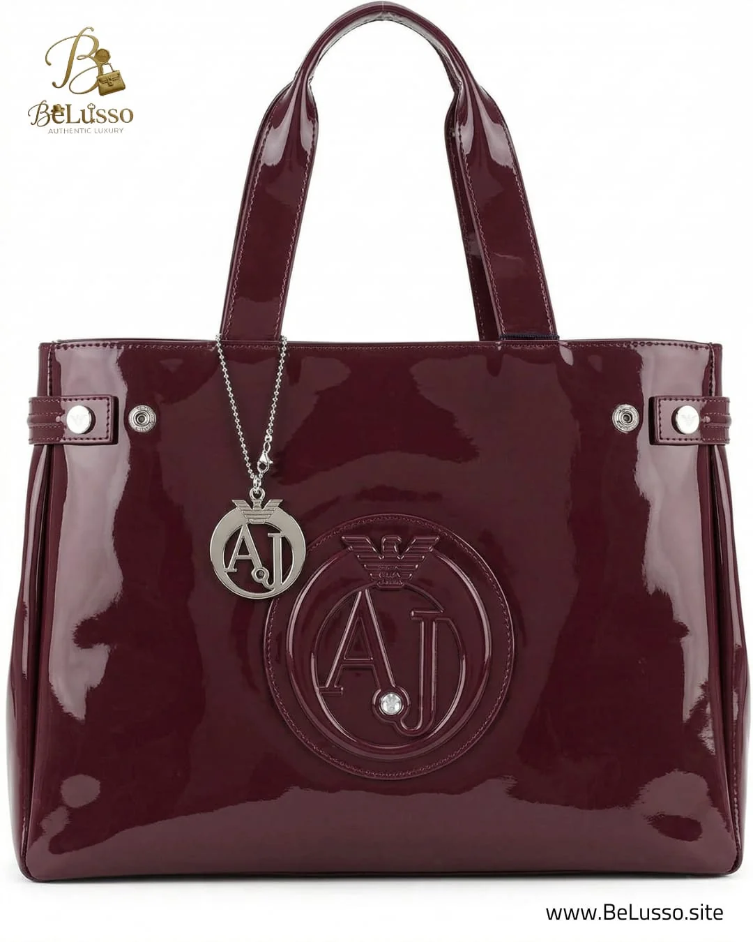 Armani Jeans Patent Eco-Leather Tote - Image 1
