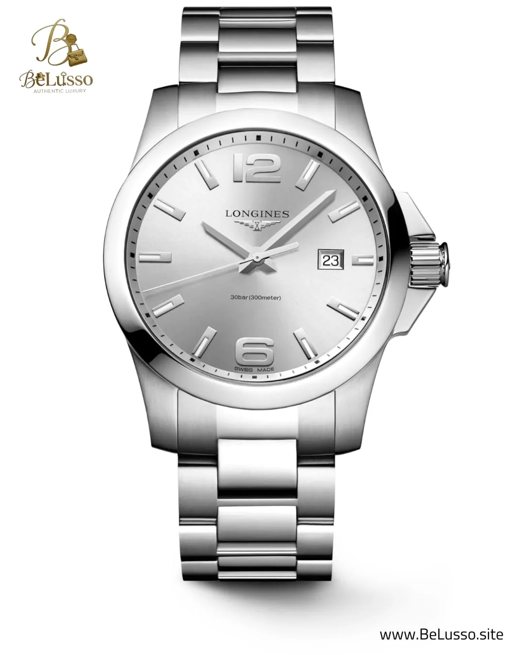 Longines Conquest Silver Dial Stainless Steel Men's Watch - Image 1