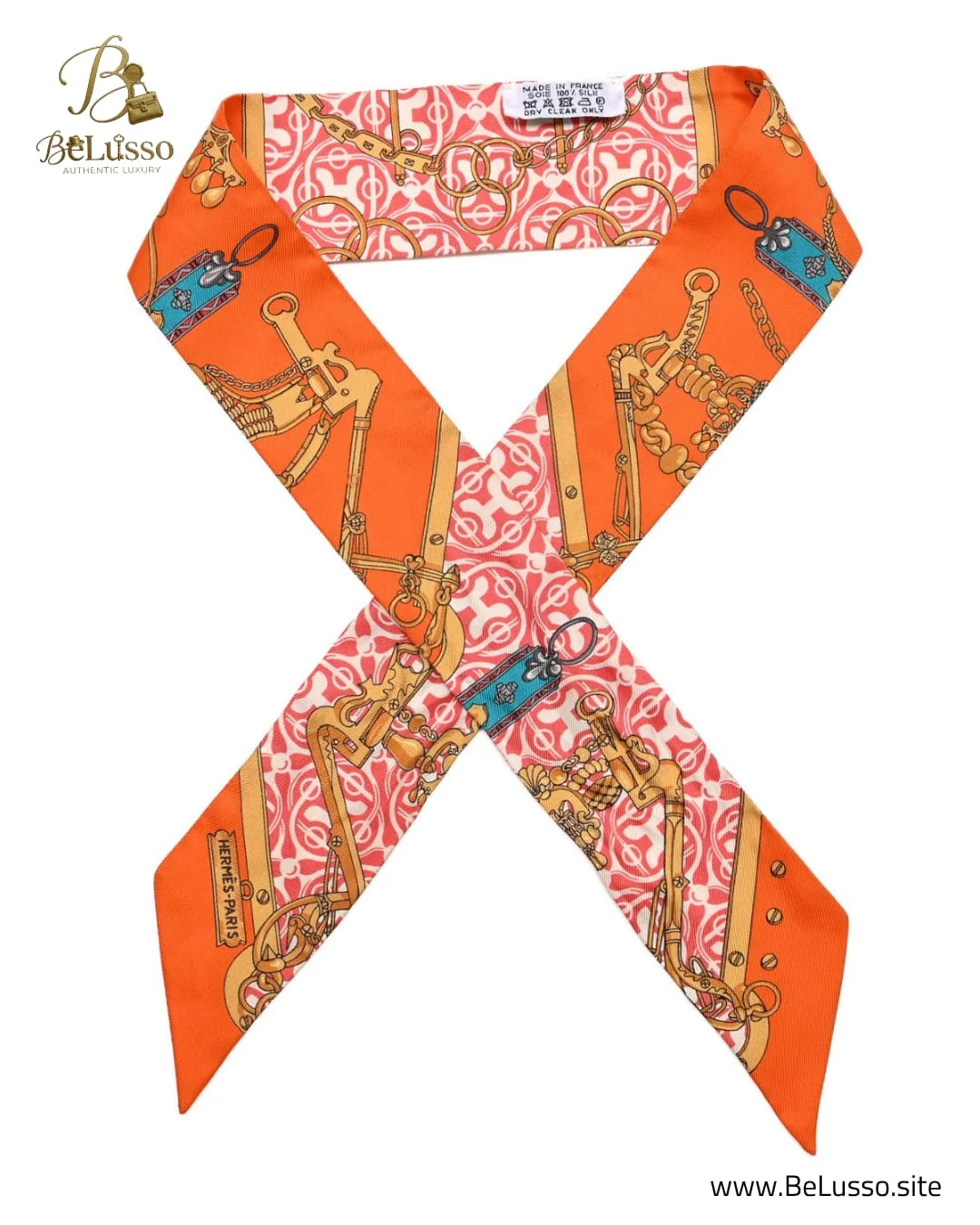Hermès Mors et Gourmettes Remix Silk Twilly Scarf